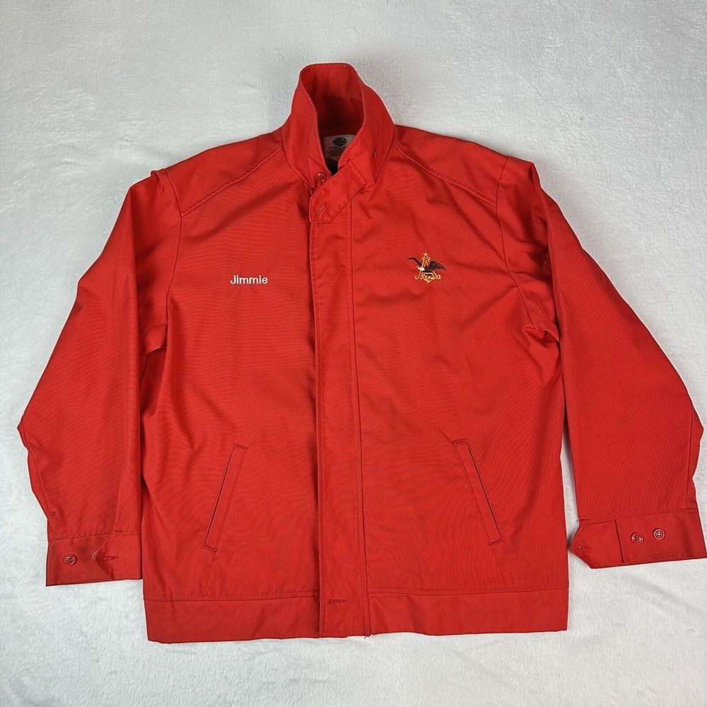 Vtg Riverside Flexbac Mens Large Anheuser-Busch Budweiser Delivery Work Jacket